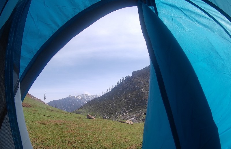 View from our tent near the lake 