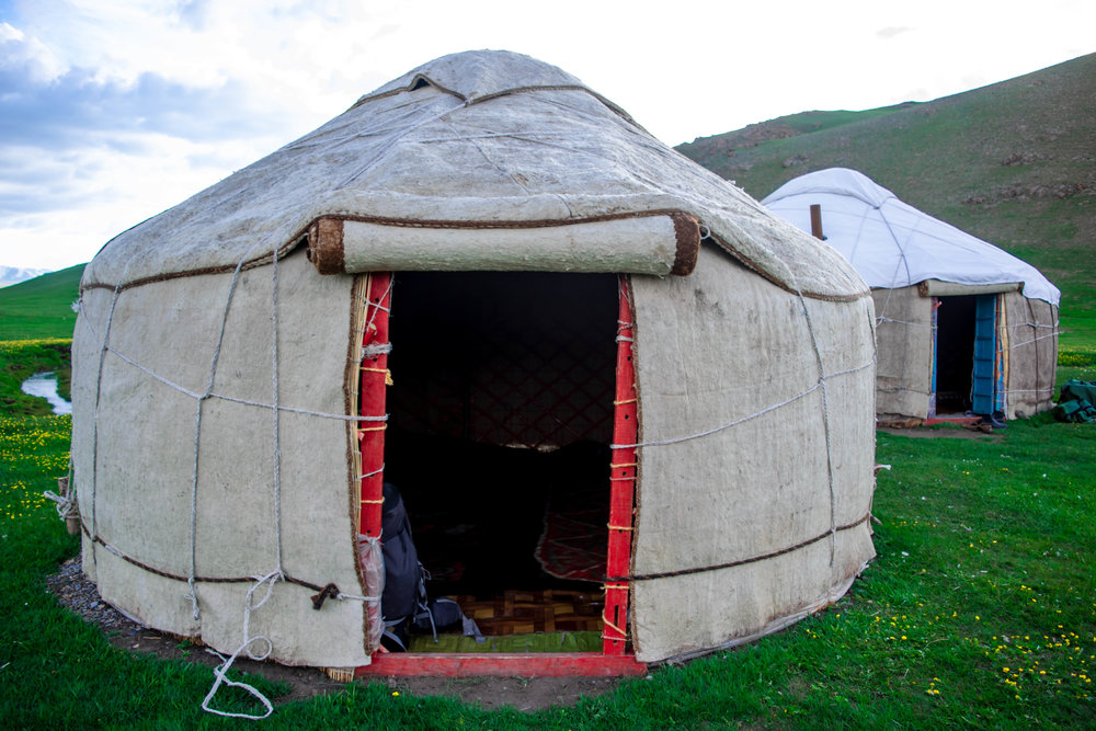 Yurts near Song Kol Lake