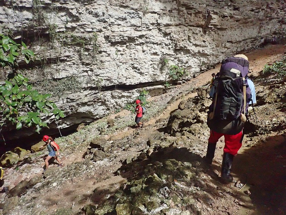 at the entrance of the mammoth cave